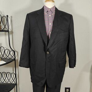 Corneliani Men's Sport Coat Blazer Two Button Solid Black Twill Wool‎ Size 48R